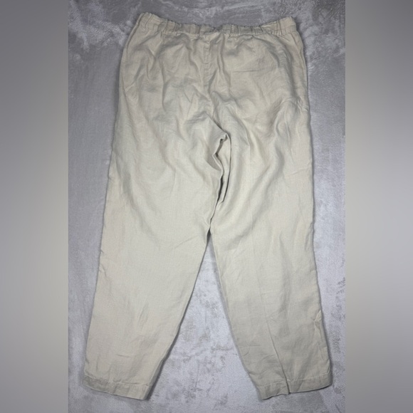 J.Jill Love Linen 100% Linen Cream Drawstring Wide Leg Casual Pants Size Medium - Picture 11 of 16